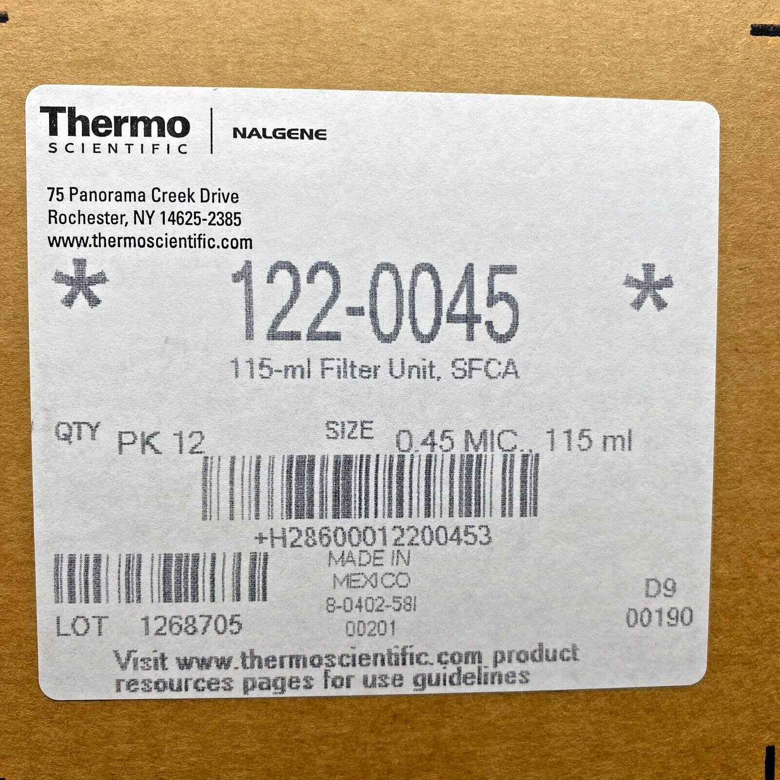 THERMO SCIENTIFIC 122-0045 NALGENE 115ml FILTER UNIT DISPOSABLE PACK OF 12 🎯