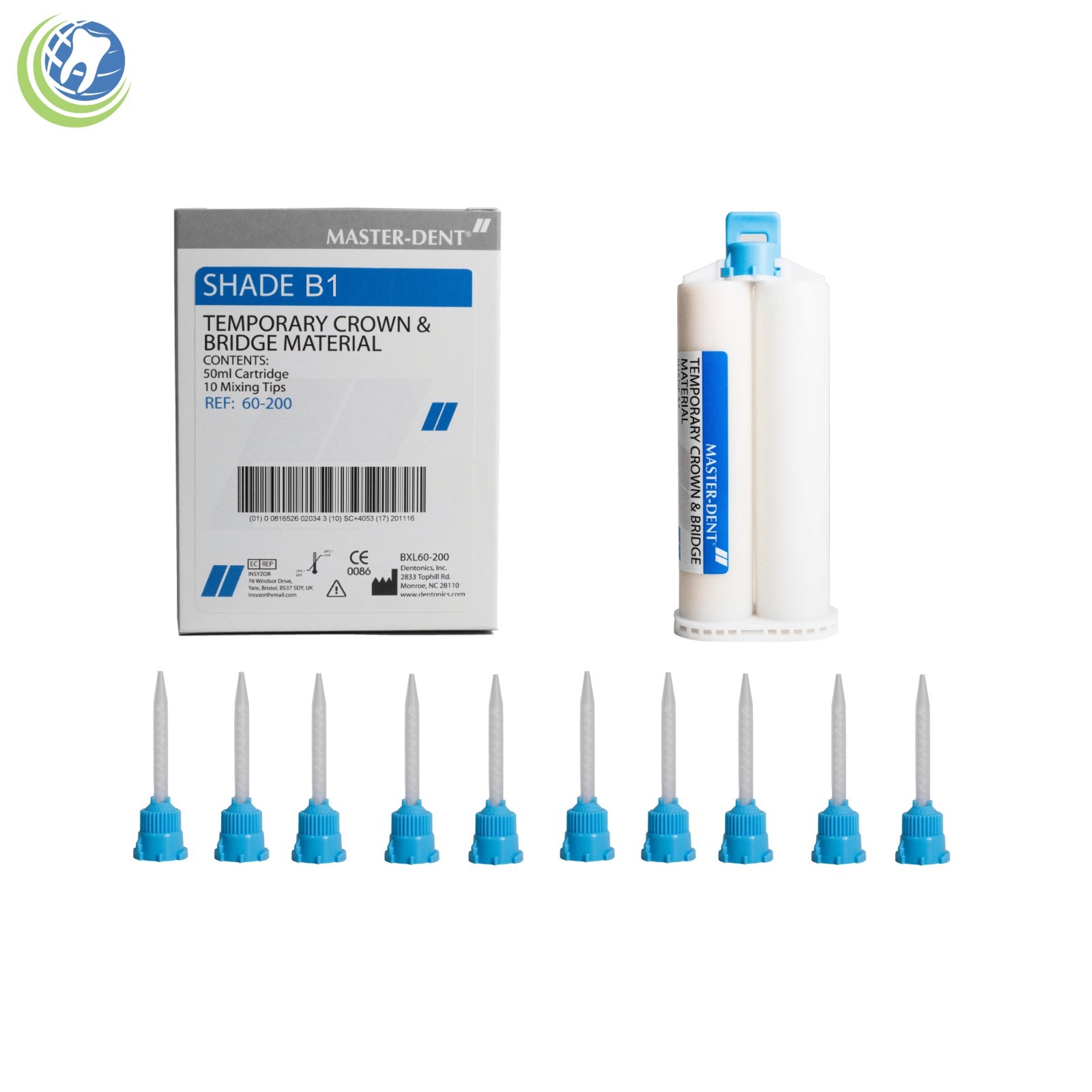 Temporary Crown & Bridge Material Shade B1 Automix 50ml Cartridge Dental