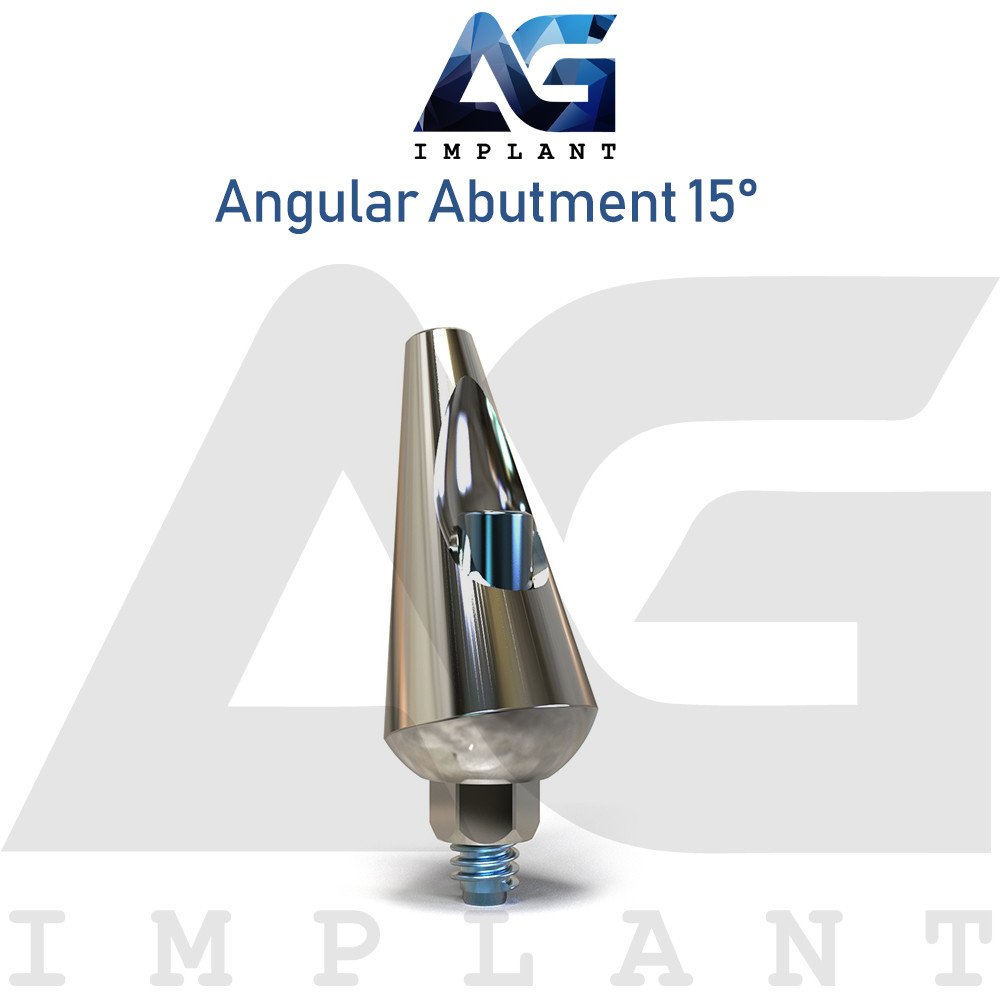10 Angular Abutment 15° Aesthetic Titanium For Dental Hexagon 2.42mm