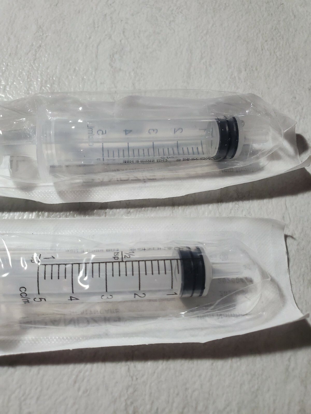 Oral Dispenser Syringe 5 mL Blister Pack Slip Tip Sealed 2 Count Lot Zig Health