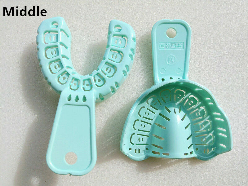 Dental Orthodontic Implant Plastic Disposable Trays Impression Green Upper+Lower