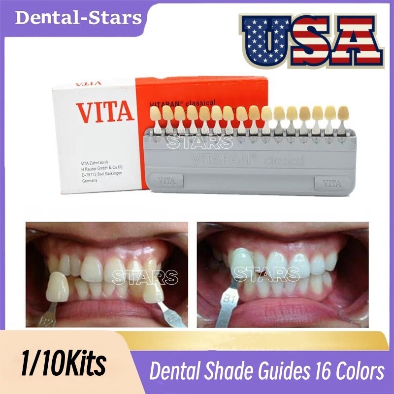 1/10* Dental VITA Porcelain Shade guide 16 Colors Classial Teeth Whitening Plate