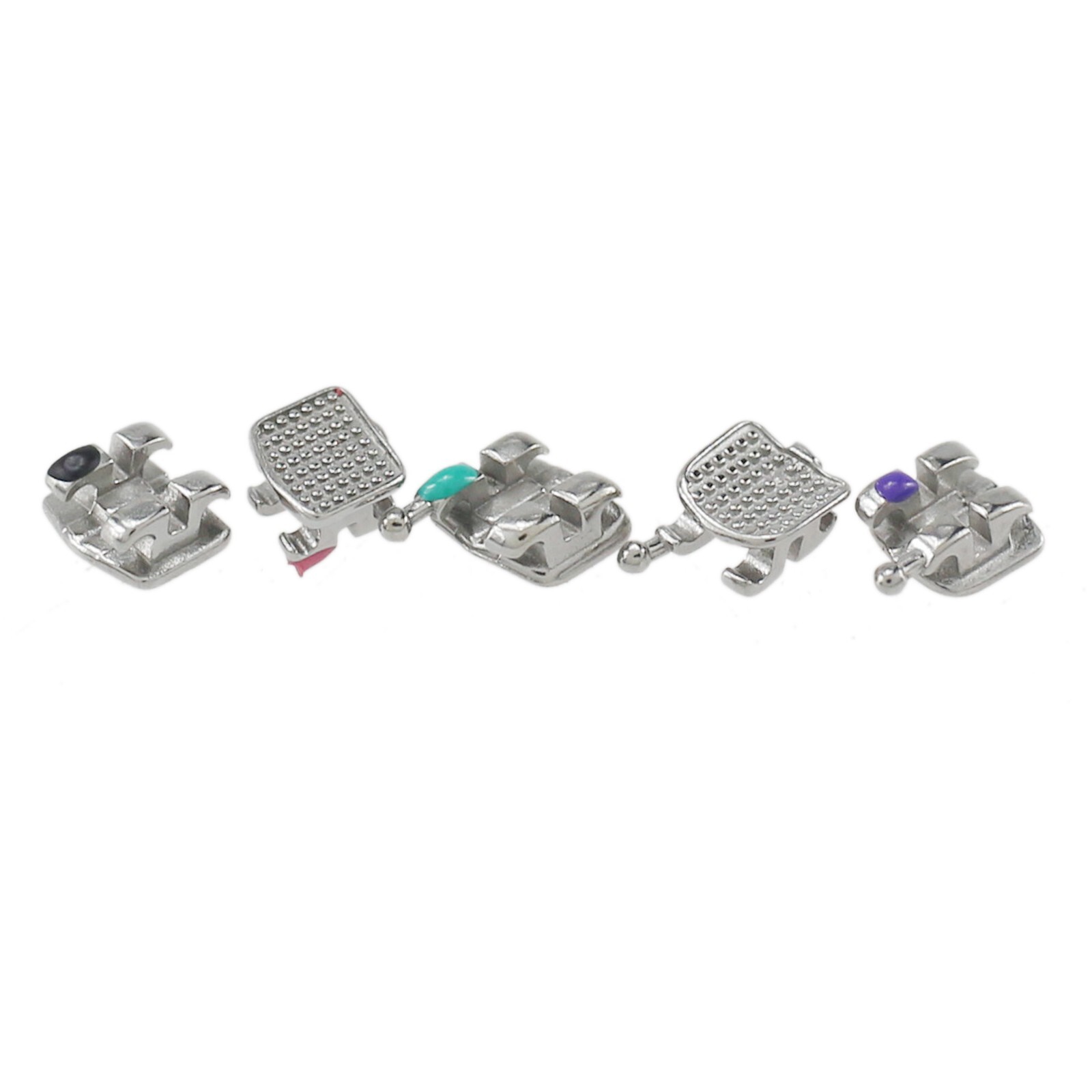 10 Sets Dental Orthodontic Brackets Braces Metal Roth 018 345 Hooks Mini MIM 5-5