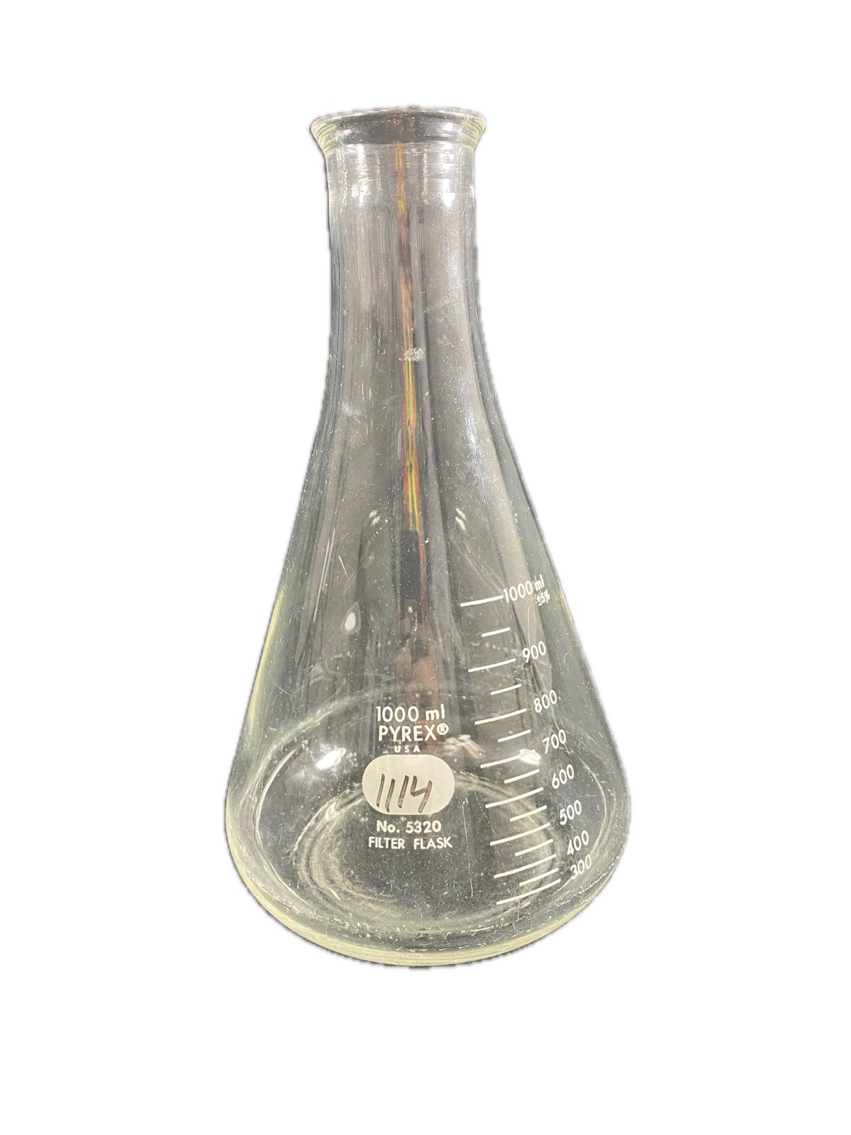 PYREX 1000mL 1L Heavy Wall Glass Narrow Neck Erlenmeyer Flask Graduated 5320-1L