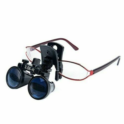 Dental 3.5X-R Binocular Loupes Compound Optic with Bag Clip-on Magnifier DY-110