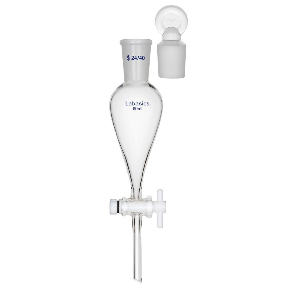 500ml Borosilicate Glass Conical Separatory Funnel with PTFE Stopcock