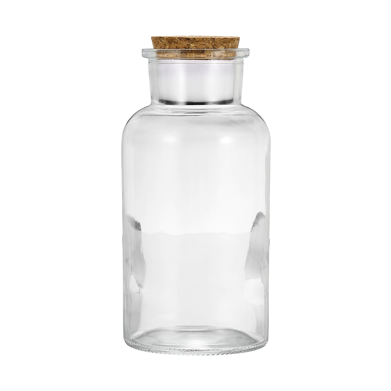 500ml Glass Reagent Bottle with Wood Stopper Wide Mouth, Clear(16.9oz)