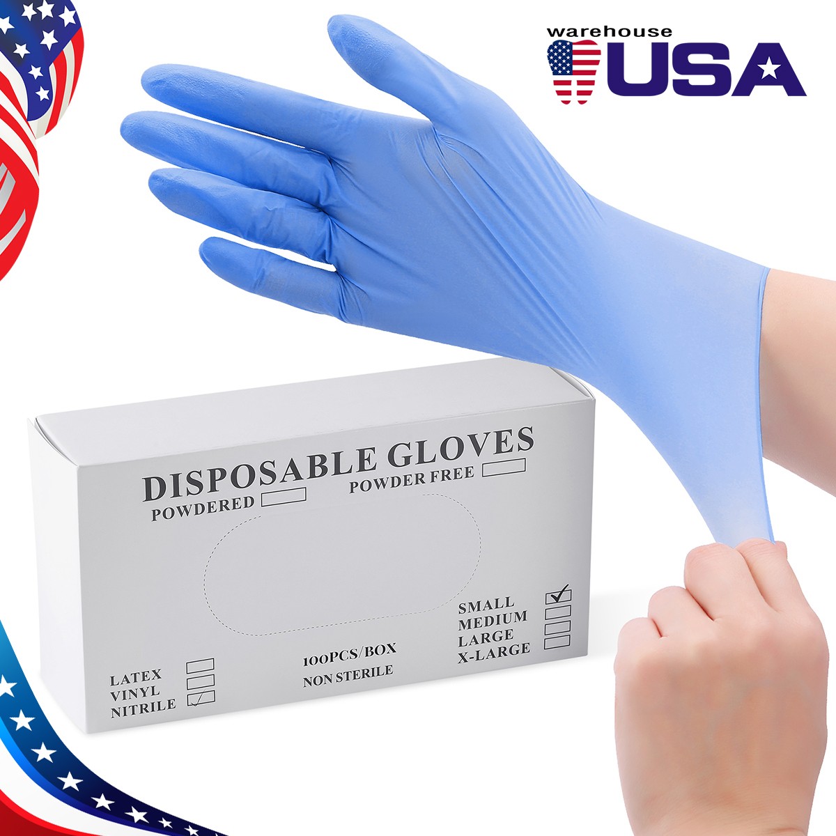 Puncture Resistant Nitrile Gloves Touchscreen Compatible 100pcs Latex Free S-XL