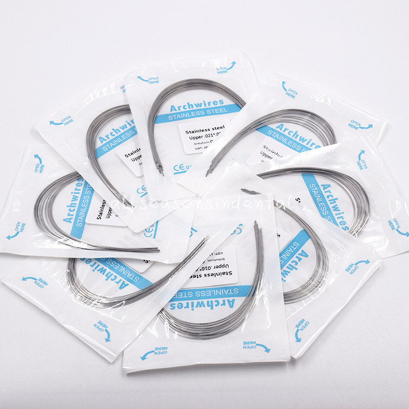 Dental Orthodontic Stainless Steel Arch Wires Rectangular Ovoid Oval 100 Pcs