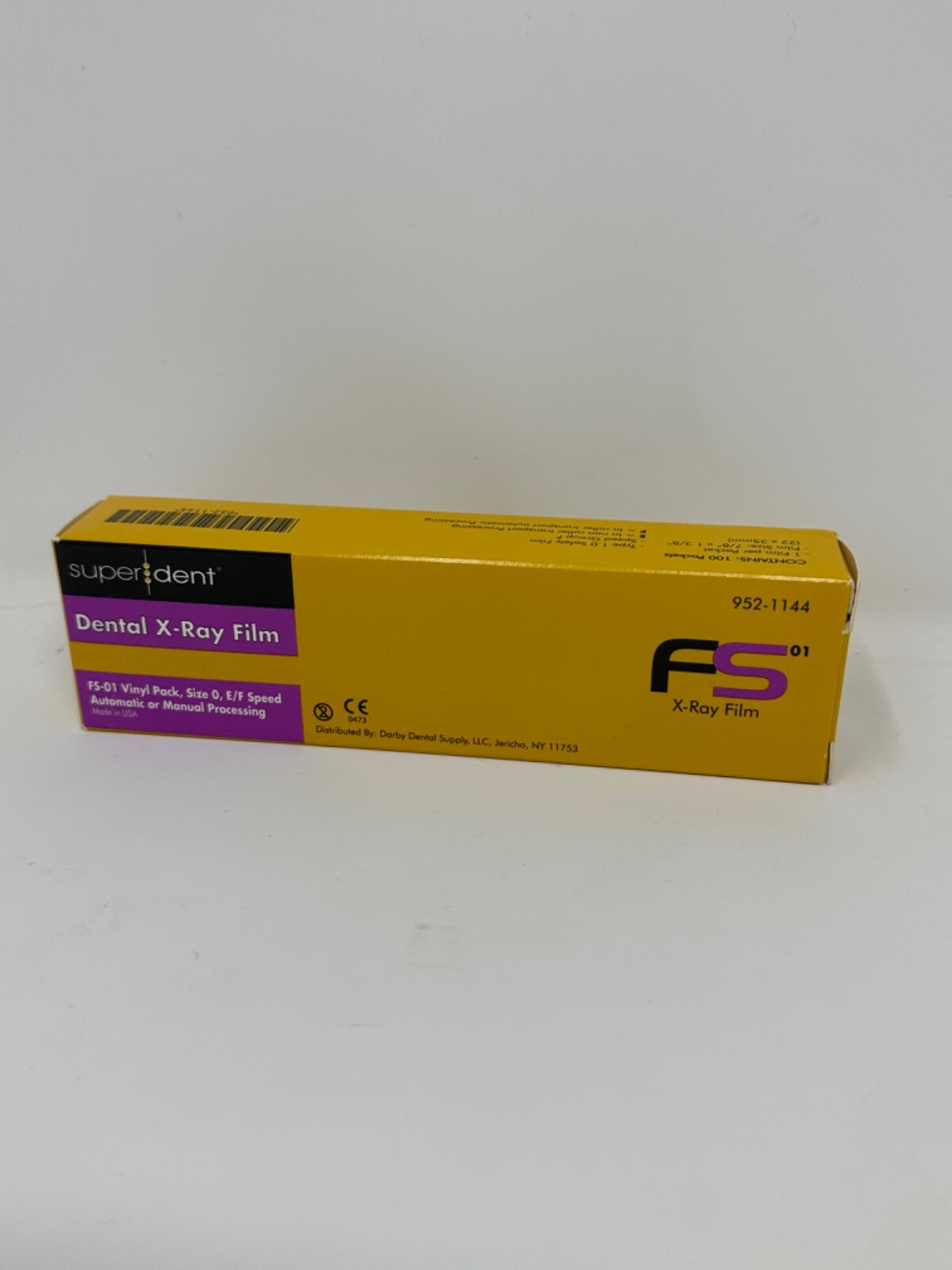 FS-01 Super Dent Dental X-Ray Film 100/Bx 9521144 F Speed by Darby P5