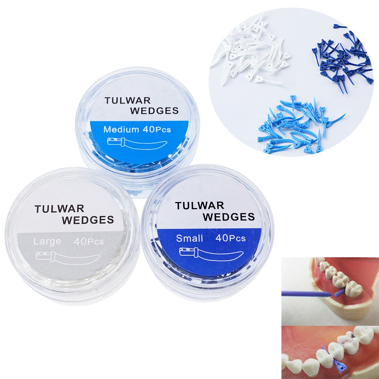 Dental Plastic Wooden Wedges Arc Diamond Diastema Matrix Wedge w Circular Hole