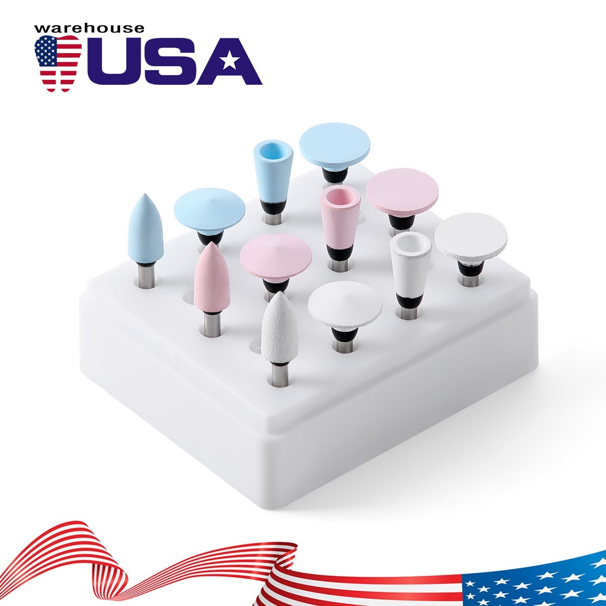 Dental Composite Polishing Kit RA Bur Silicone Polisher F Contra Angle handpiece