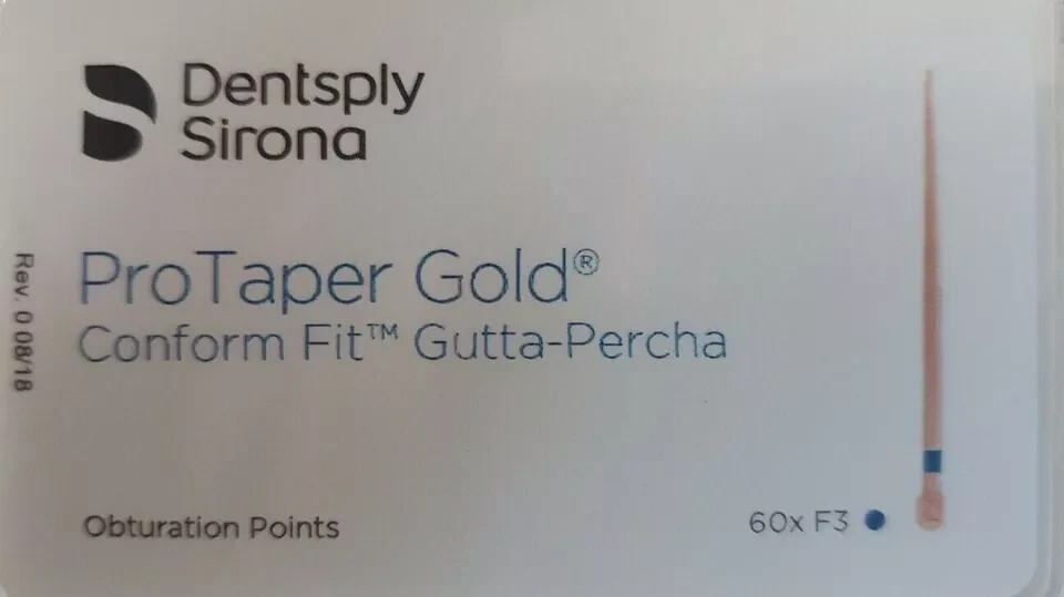 Dentsply PROTAPER GOLD Conform Fit Gutta-Percha Points 60pcs Pack F3