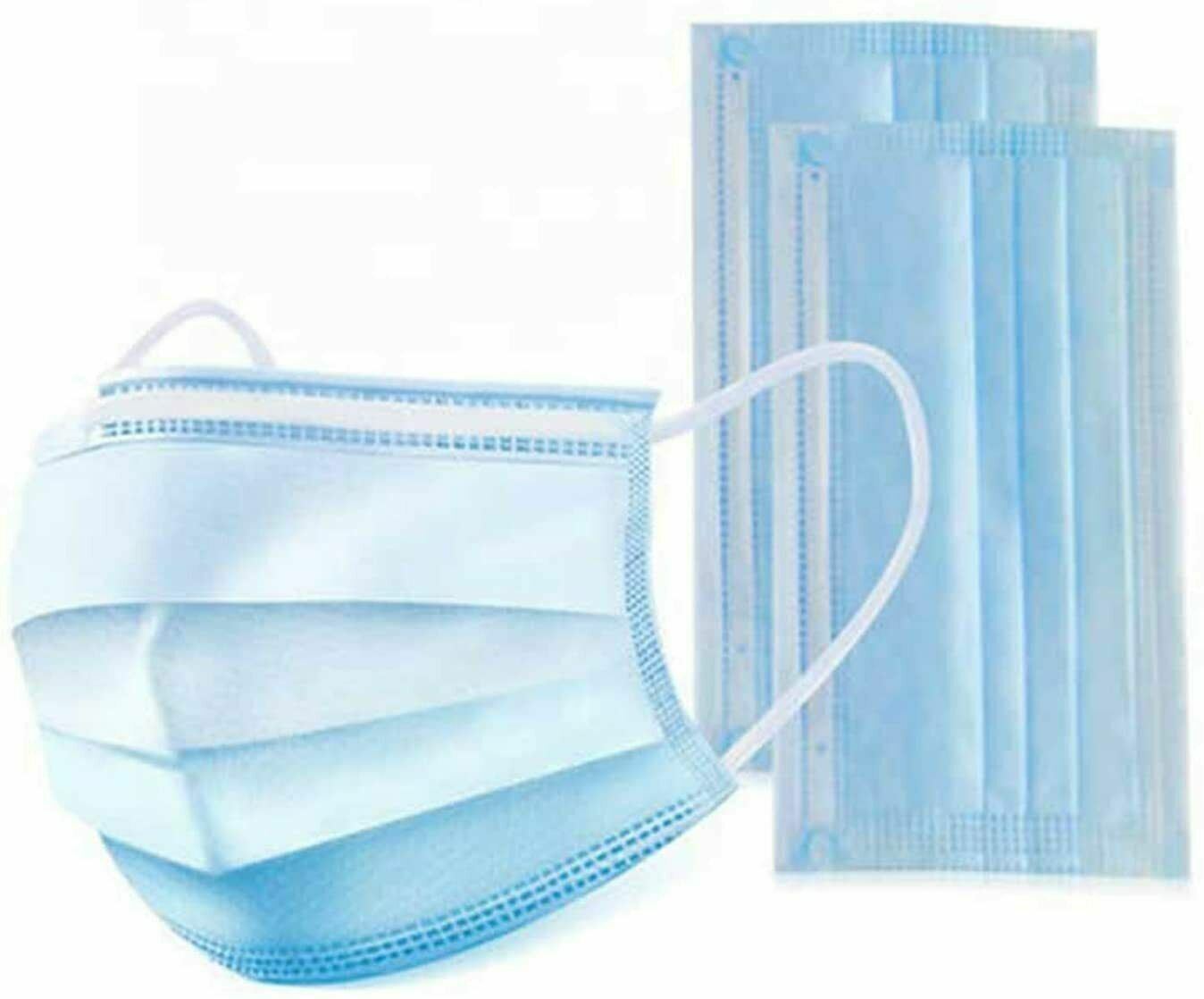 Disposable 3 Layers 3-Ply Earloop Mouth Cover Face Mask (50/100/150/10000) Pack