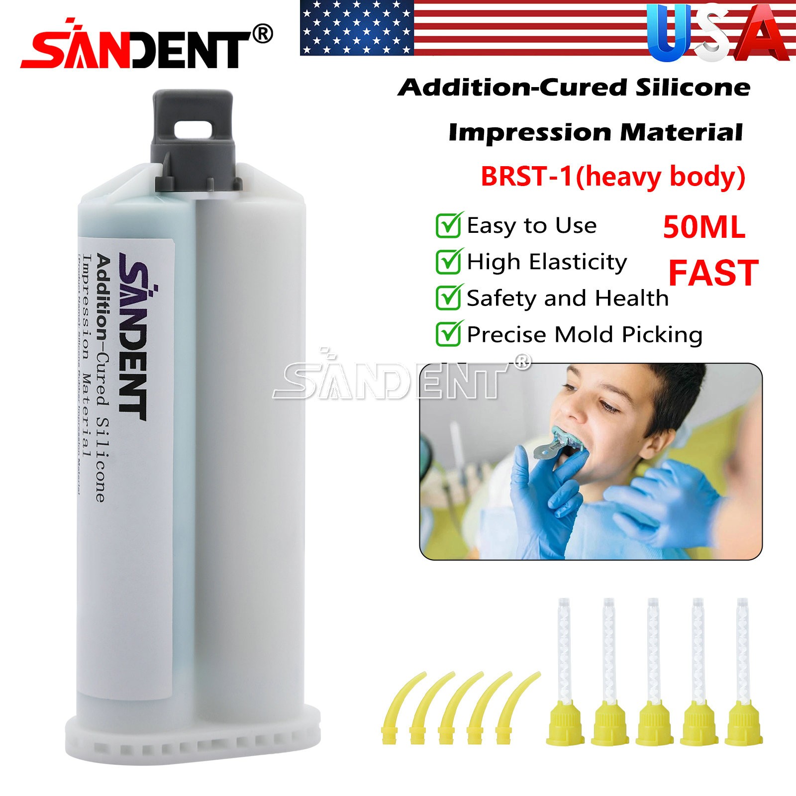 Dental Super Heavy Body Silicone Impression Material Fast Set Type 50ml NE
