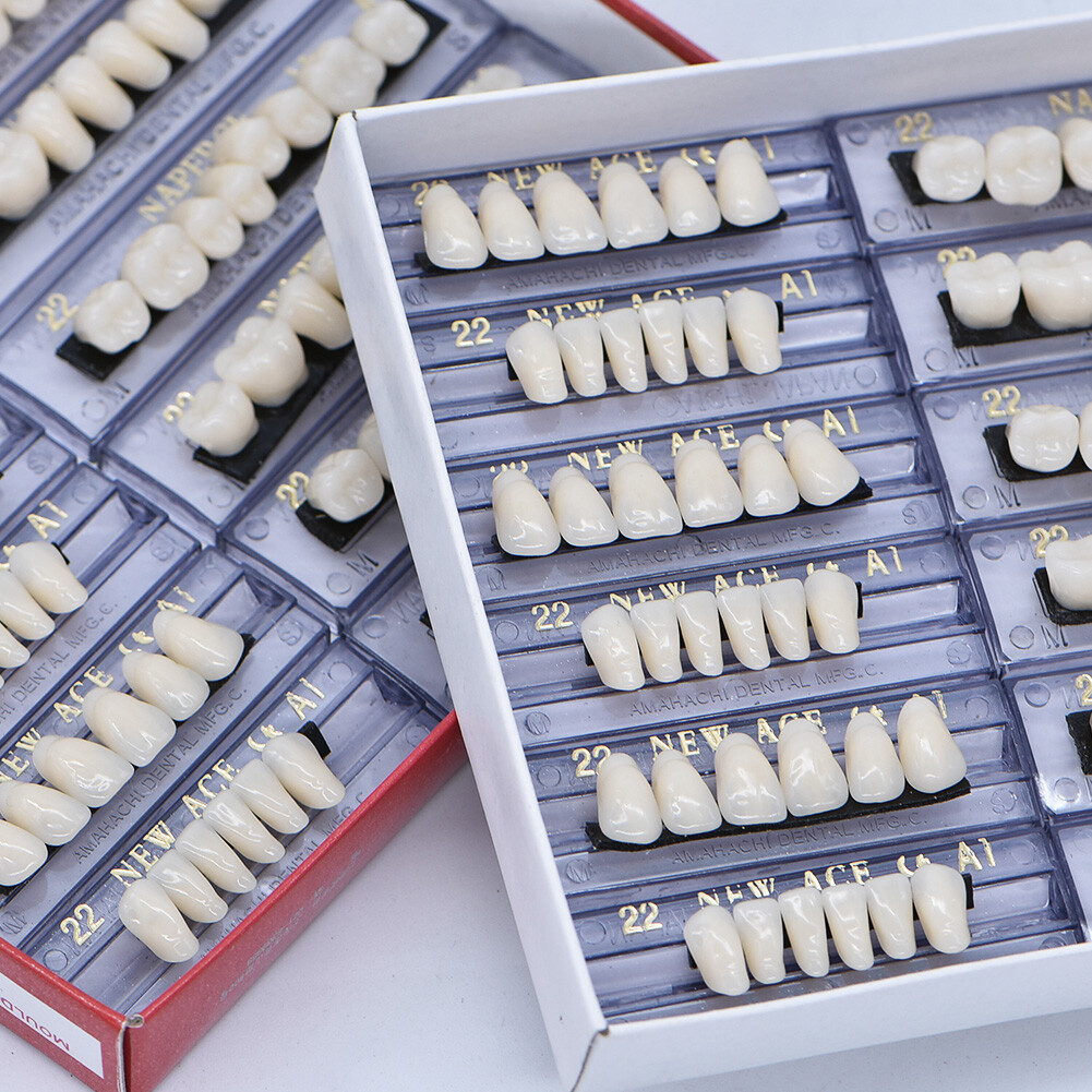 168PCS Acrylic Resin Denture Dental Upper Lower Shade A1 #22 Teeth Set USA