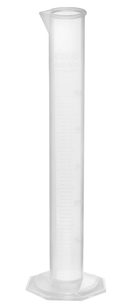 Measuring Cylinder, 50ml – Class B – Polypropylene – Eisco Labs
