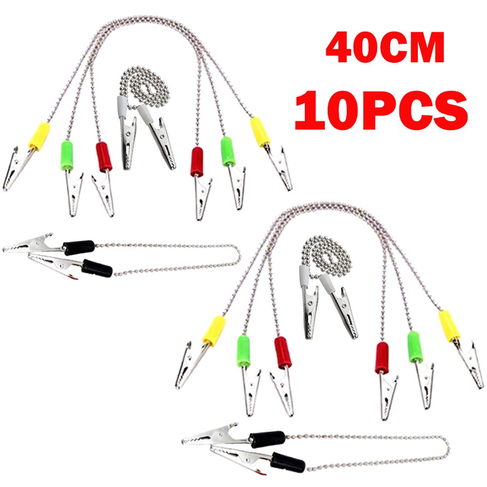 10Pcs 40cm Napkin Holder Dental Lab Bib Crocodile Clip Flexible Metal Ball Chain