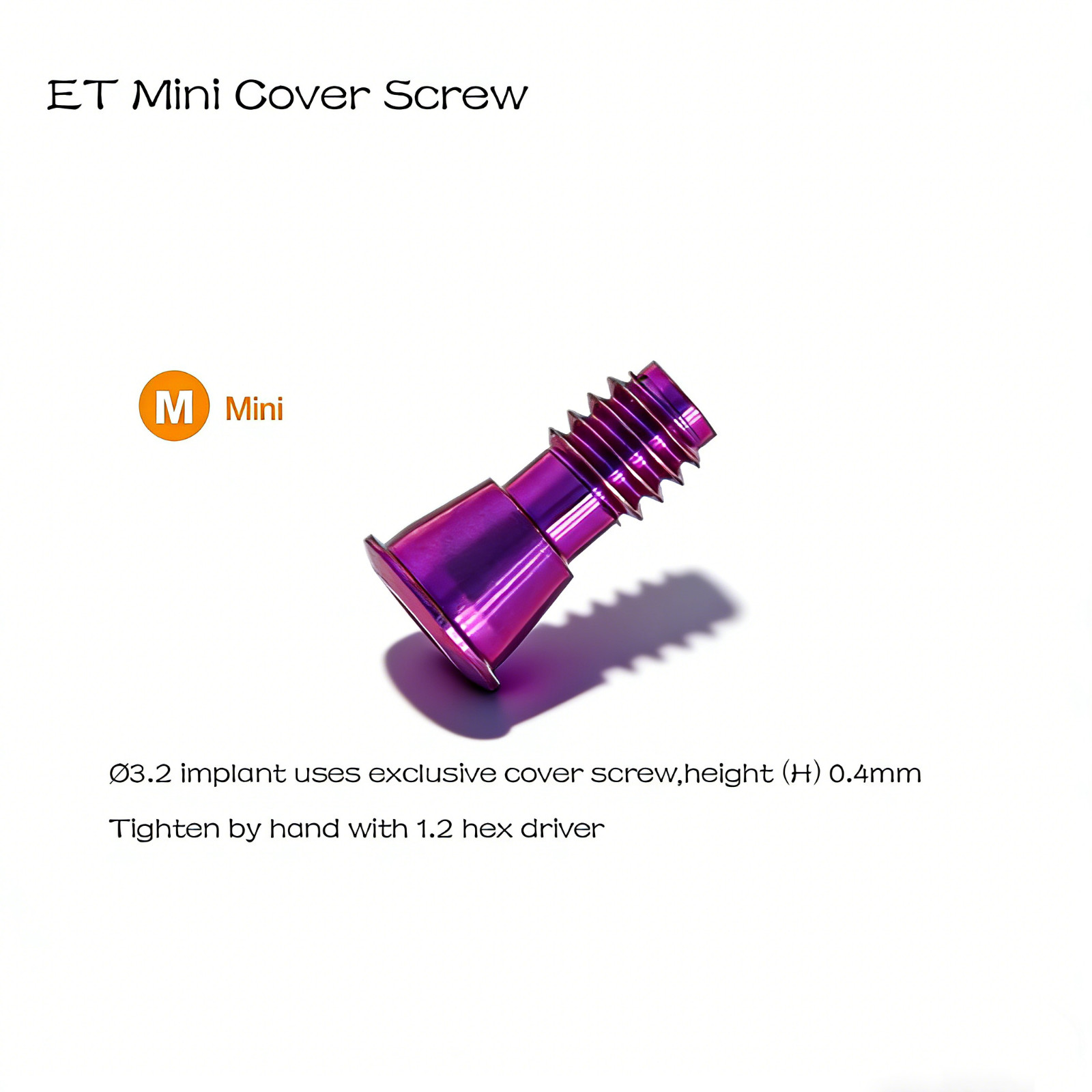 Dental ET/TS System Ø4.0 Ø4.5 Mini Healing Abutment/Cover Screw For Hiossen Oss
