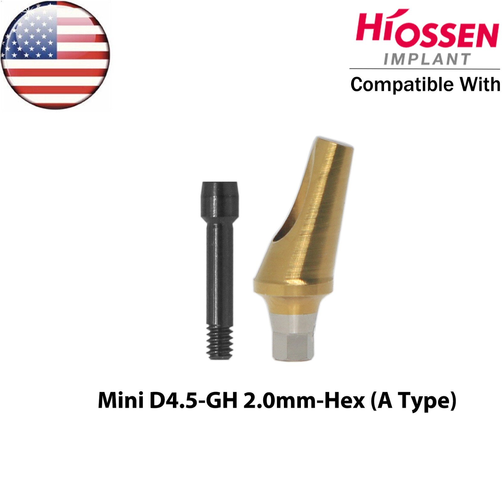 US 17° Mini/Regular Angled Dental Anatomic Abutment Ø4.5/5.0mm Fit Hiossen Oss
