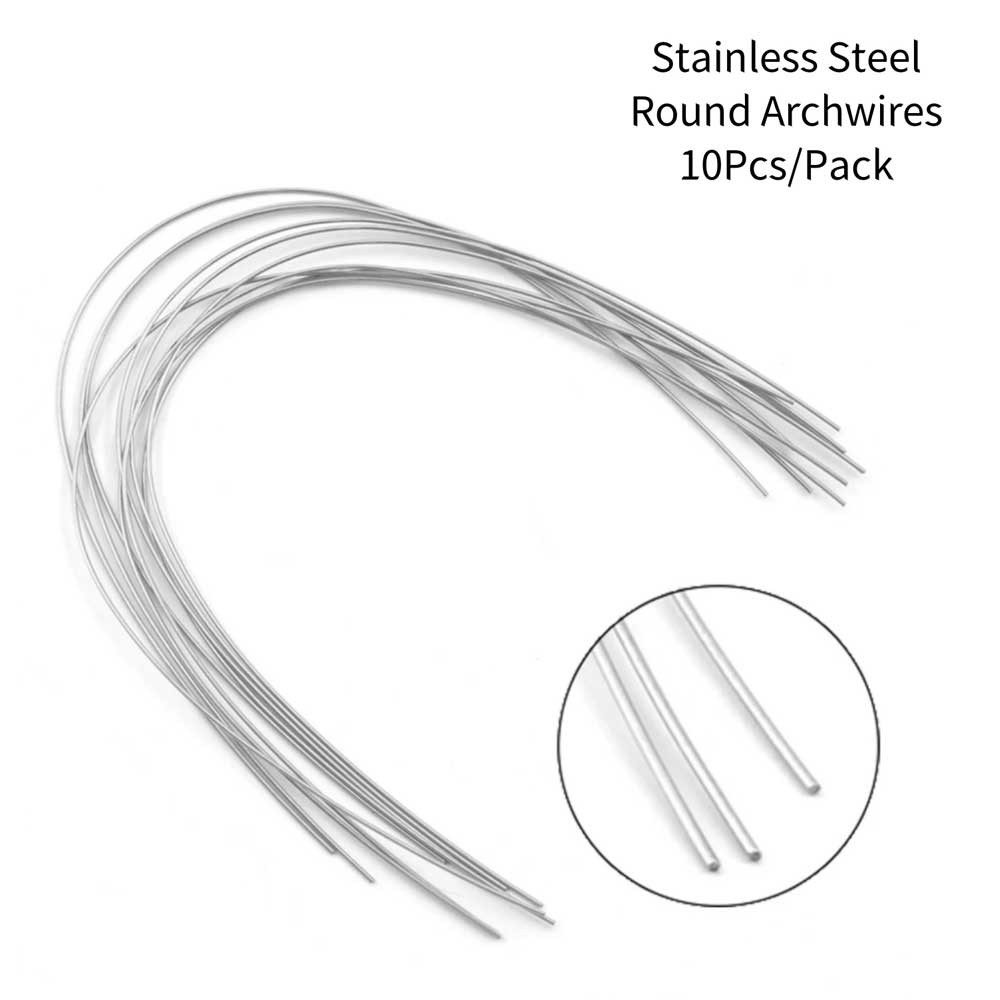 Dental Orthodontic Arch wire Stainless Steel S.S Round Natural Form 10pcs/pack