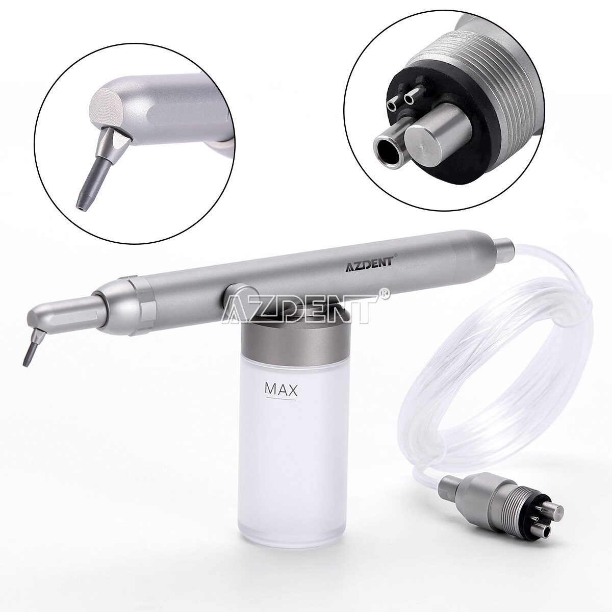 Dental Alumina Air Polisher Abrasion Microetcher Sandblasting Gun 4/2Hole