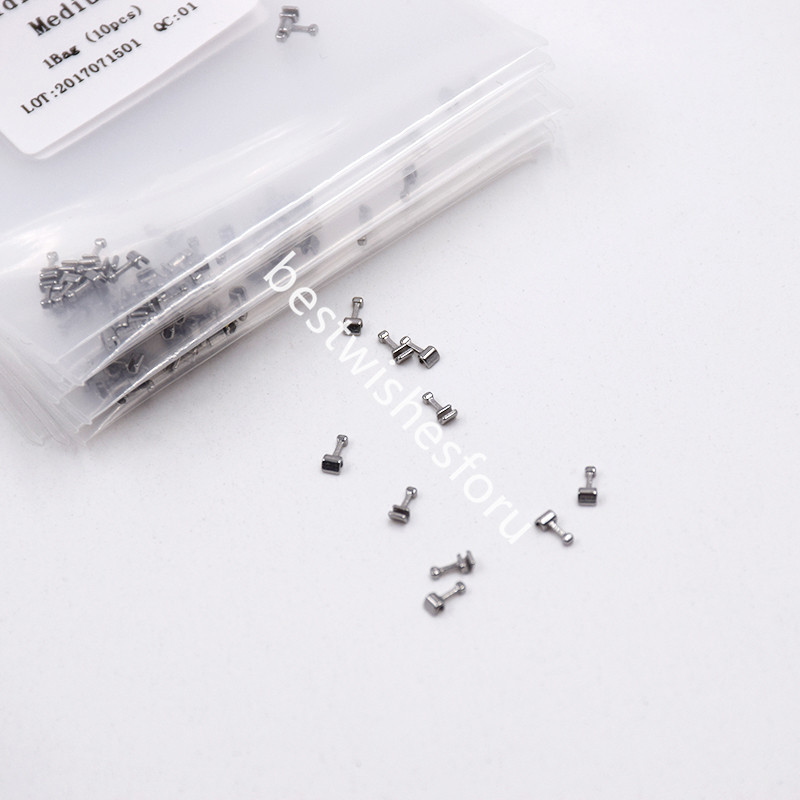 10 Packs 100 Pcs Dental Orthodontic Stainless Steel Crimpable Hook Medium Type