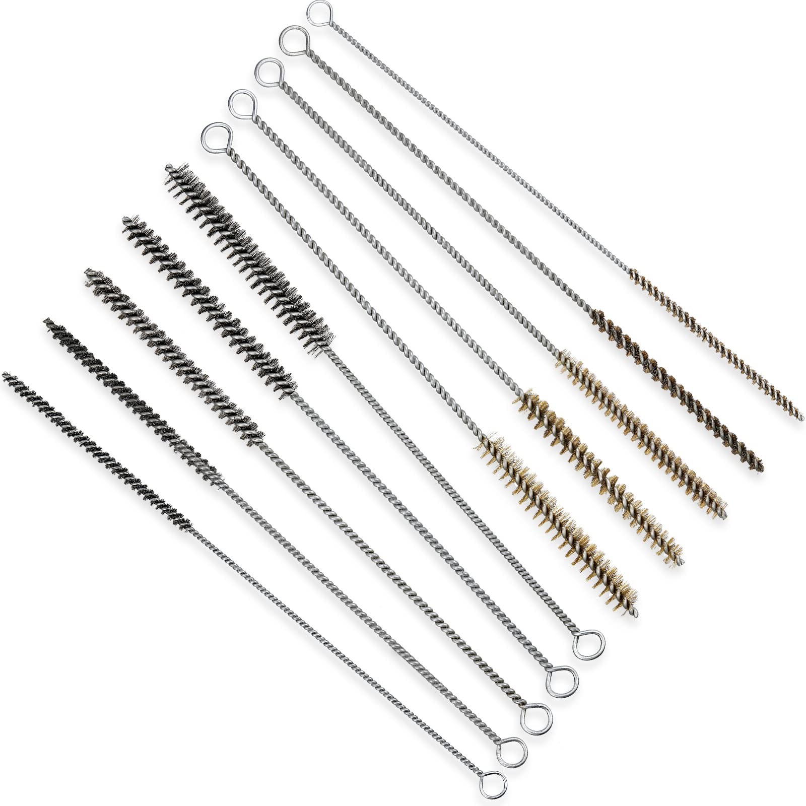 10 Pieces Wire Tube Brushes Bulk for Cleaning Pipe Brass Silver Gold