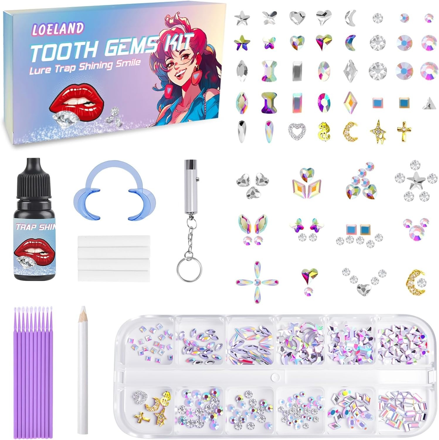 Fashionable Tooth Gem Kit – Versatile DIY Crystal Jewels for Stunning Results