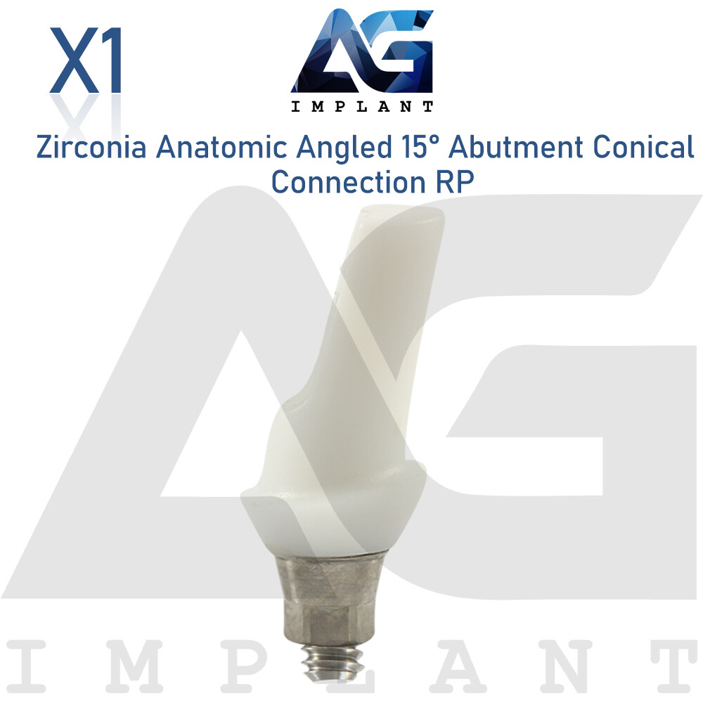 Zirconia Anatomic Angled 15° RP 1.5mm Conical Connection 2.65mm With Screw