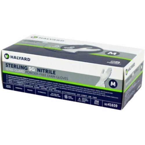 Sterling SG Sensi-Guard Nitrile Exam Gloves MEDIUM 250/Bx. Powder-Free