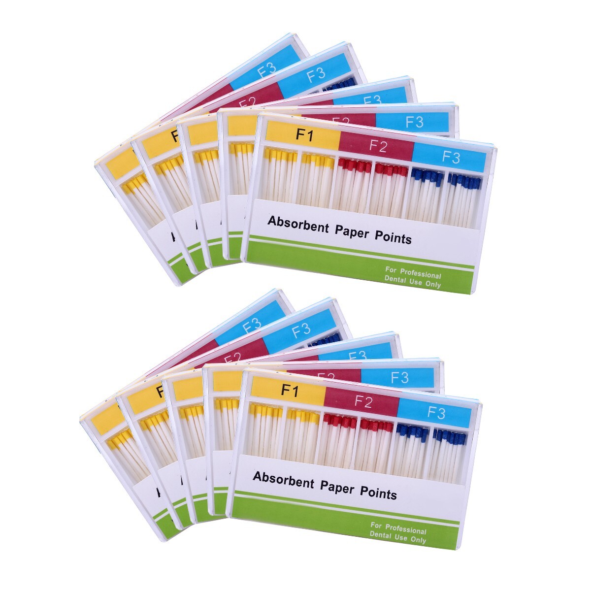10 Kits Dental Gutta Percha Points Absorbent Paper Points F1 F2 F3 100pcs/Kit