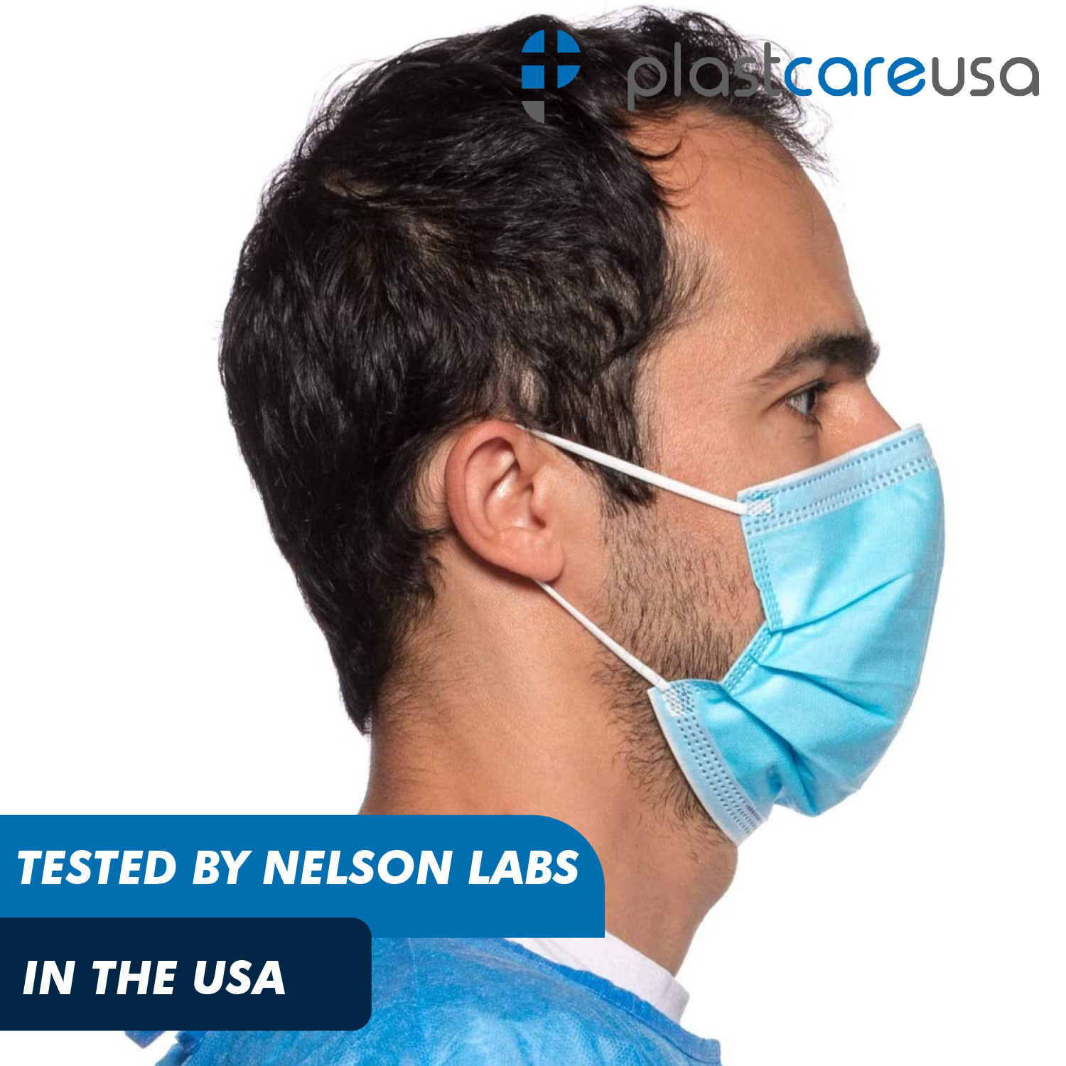 500 x Blue ASTM Level 3 4-Ply Disposable Medical Surgical Face Masks (10 Boxes)