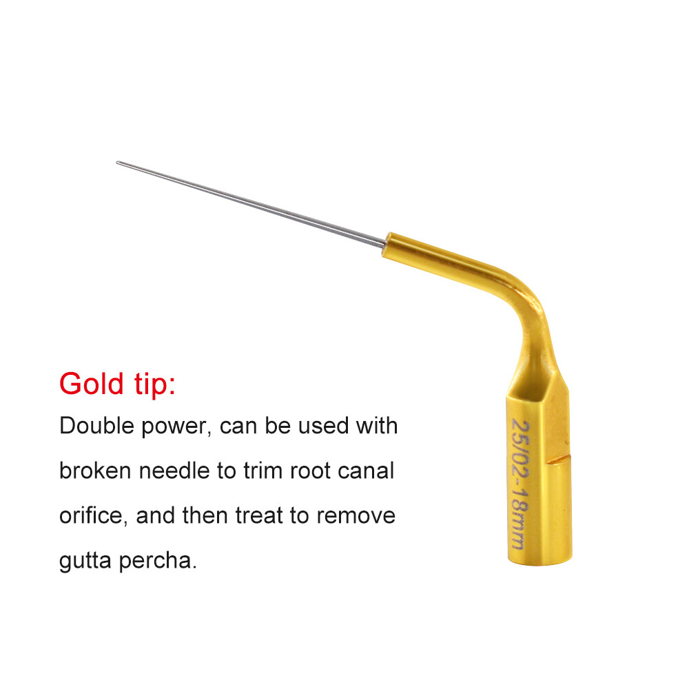 Dental Ultra X Ultrasonic Irrigation Tips Canal Eighteeth Tip Soft Flexible Gold