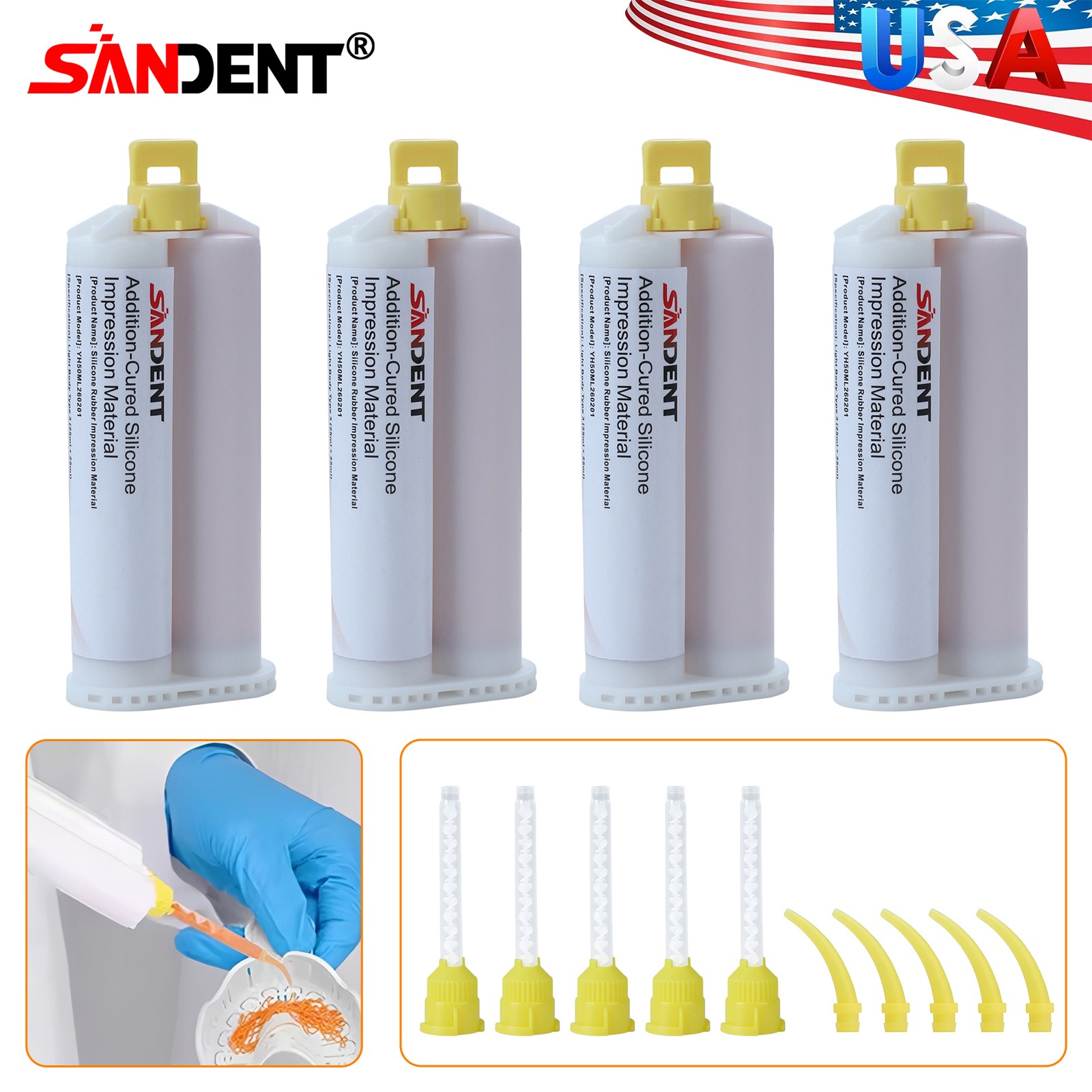 VPS Impression Material Light Regular 50ml. Cartridges Set 4/bx +20 Tips