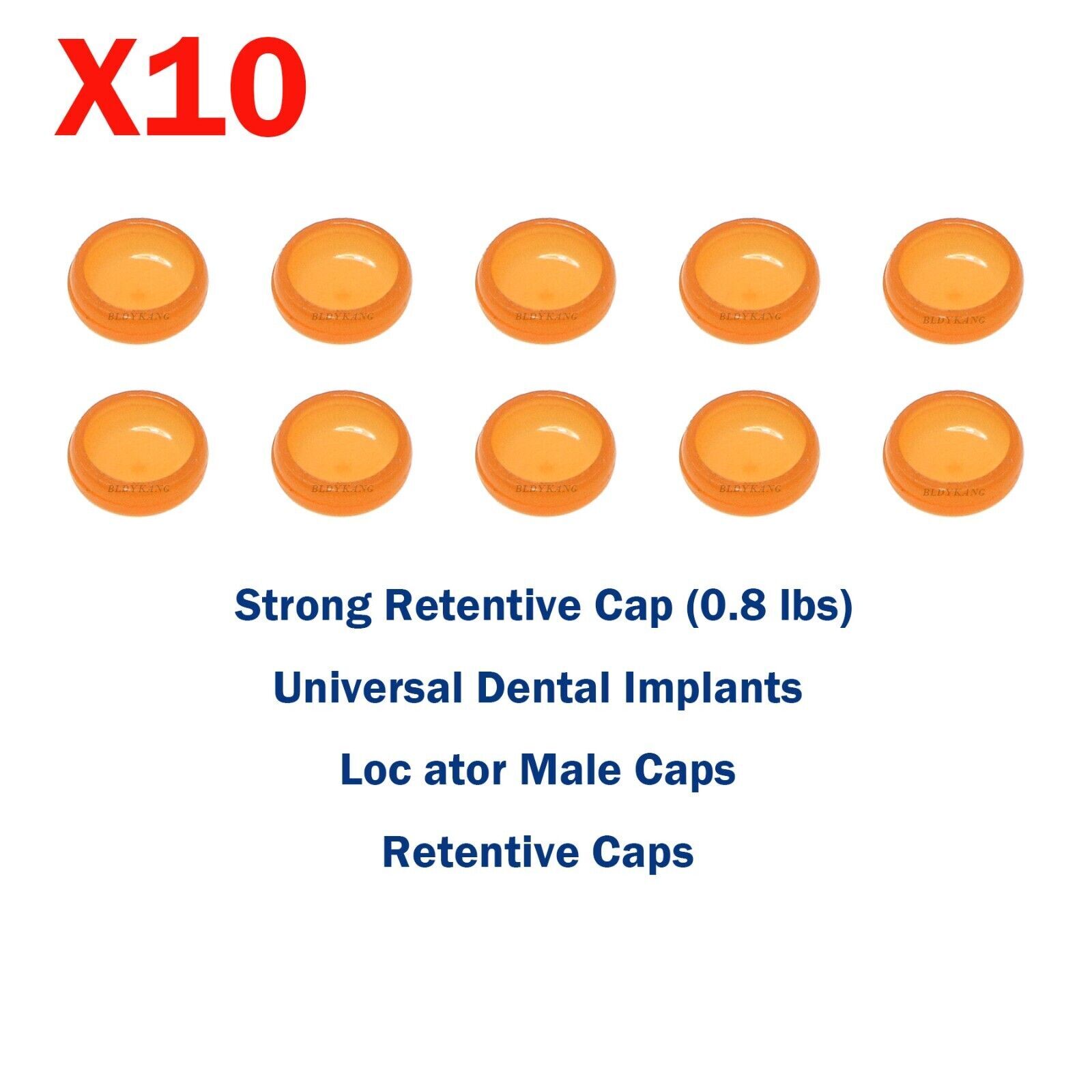 Overdenture Abutment Removable Metal Male Caps Inserts 0.8 lbs 1.2 lbs (10 Pack)
