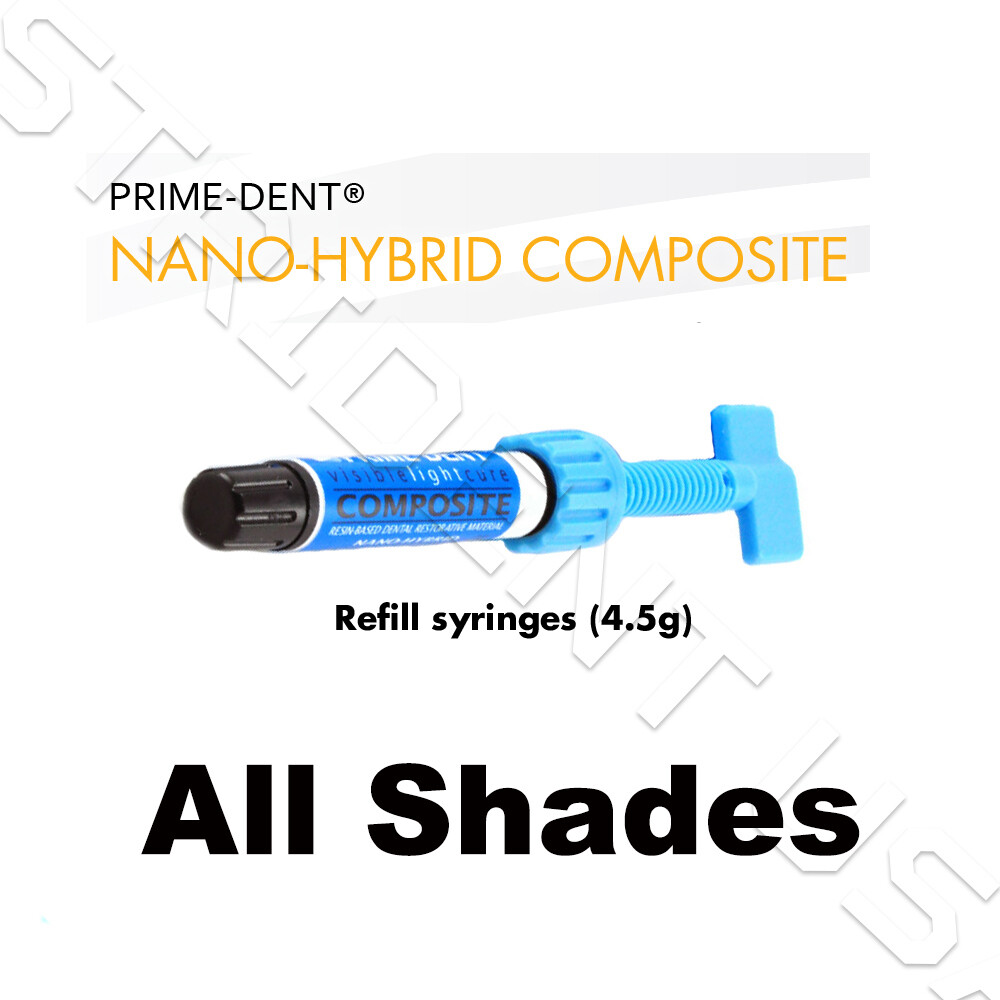 Prime Dent Light Cure Nano Hybrid Composite Dental Resin – 4.5 g All Shades