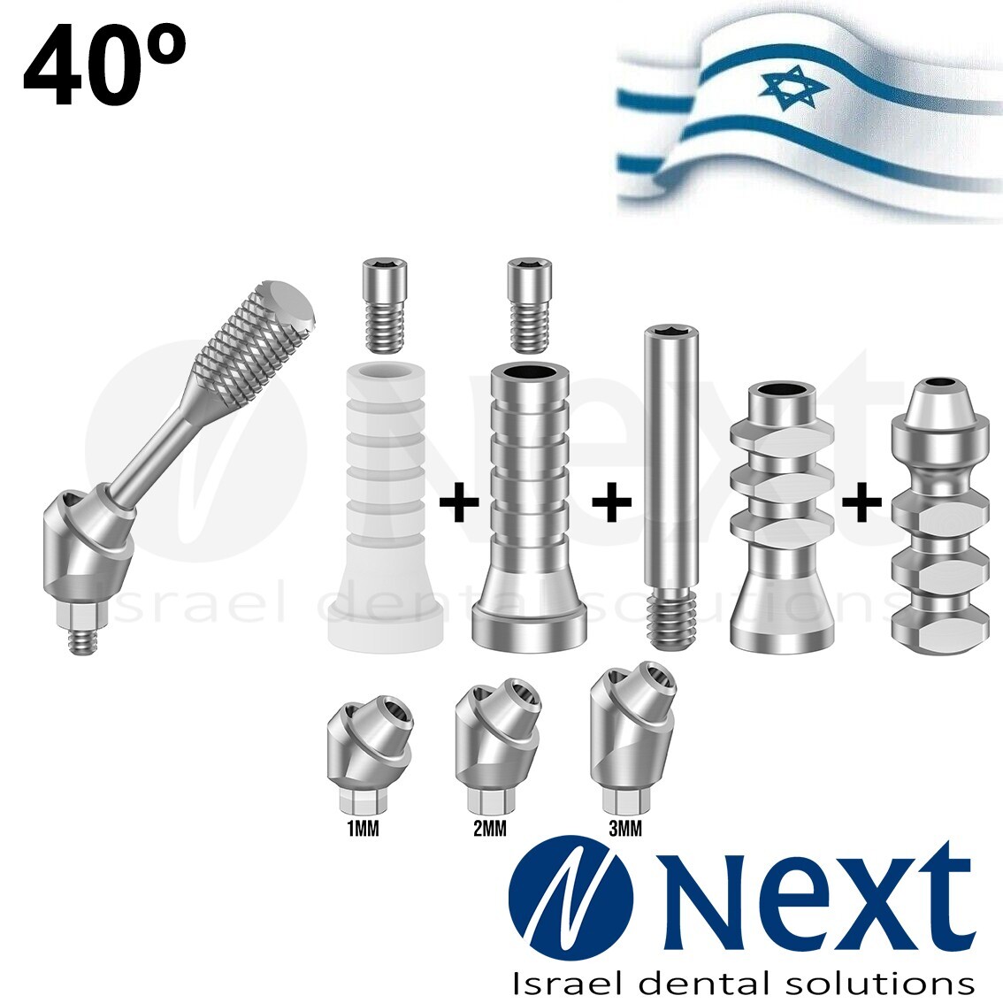 Multi Unit full set angulated 40 deg analog transfer sleeves 1-3 mm