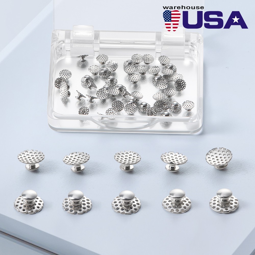 50pcs AZDENT Dental Orthodontic bondable Lingual Buttons Round Base With Hole