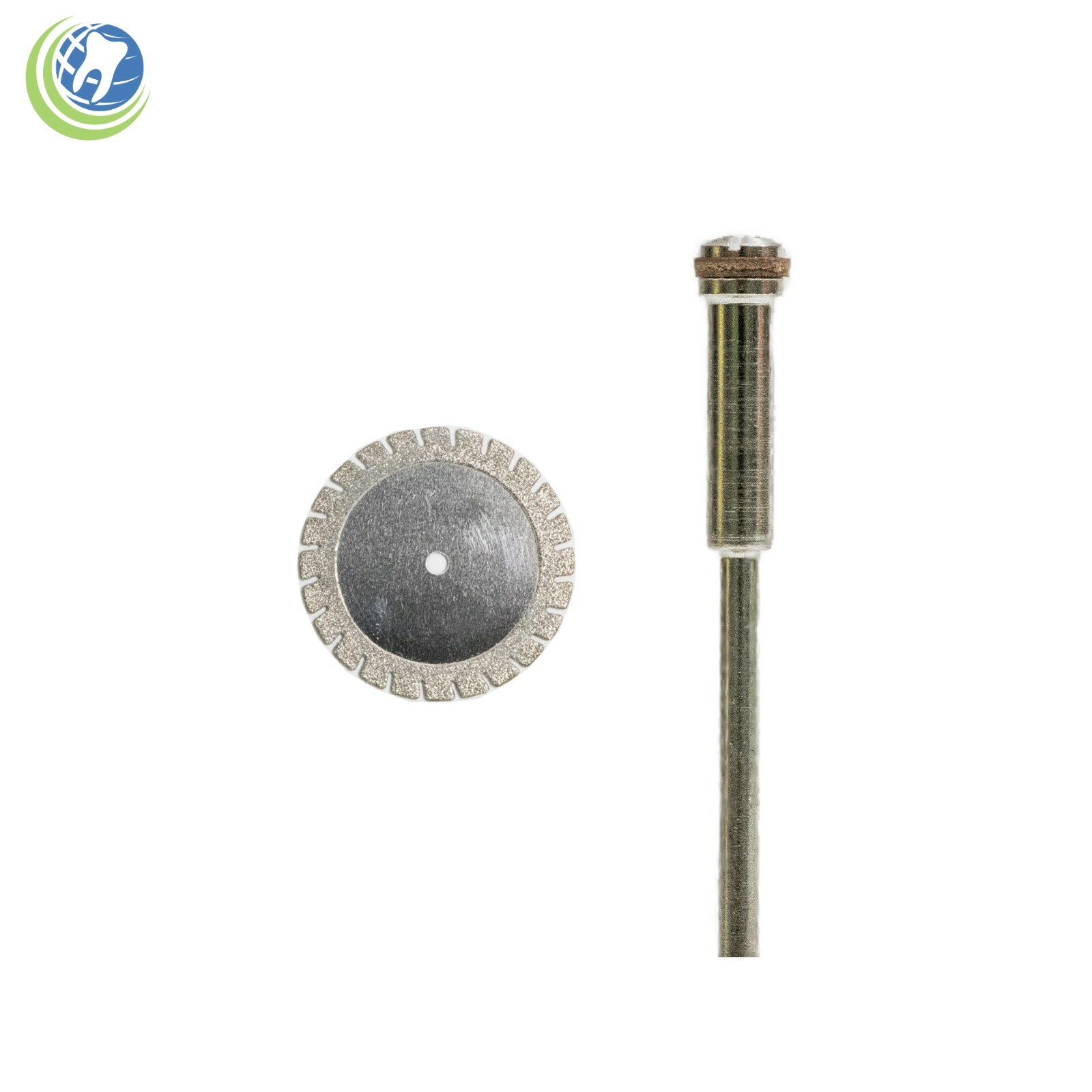 Dental Diamond Cutting Disc Double Face Segmented Thin Flexible & Mandrel 1/Pkg