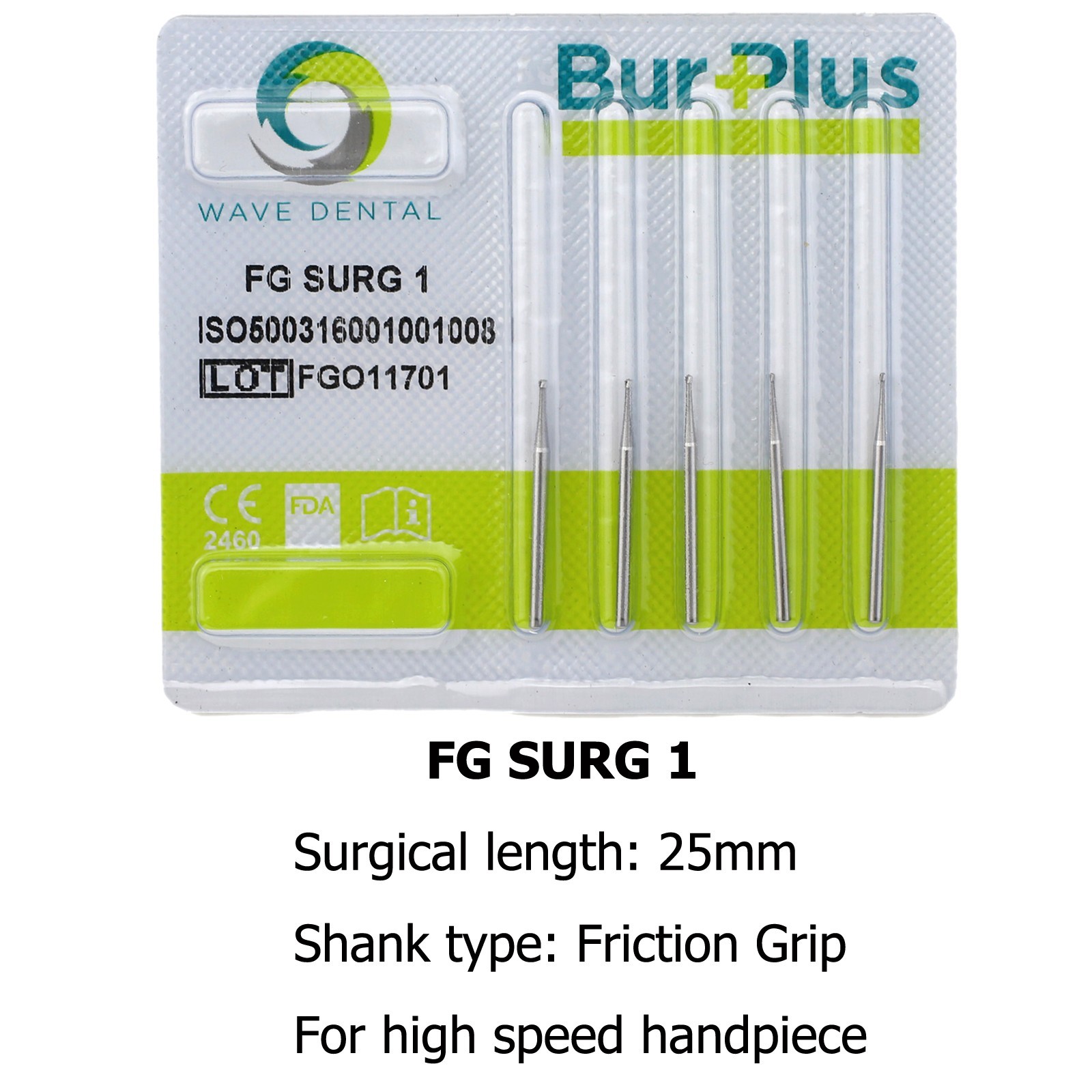 10 Pc WAVE Dental Carbide Surgical Length Burs 701 559 700 4 25mm FG SL FGOS Bur