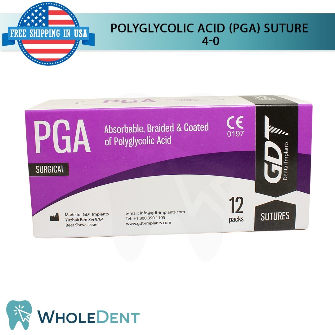 P G A Sut ure Sewing Thread 3/8 Circle Reverse Sterile 4-0