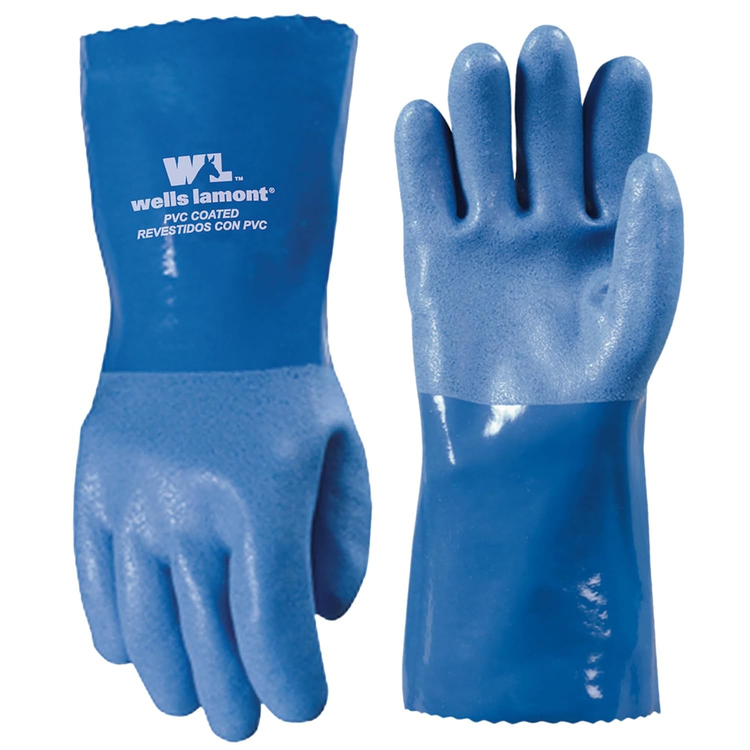 Chemical Resistant PVC Gloves Textured Grip Gauntlet Cuff Work Industrial