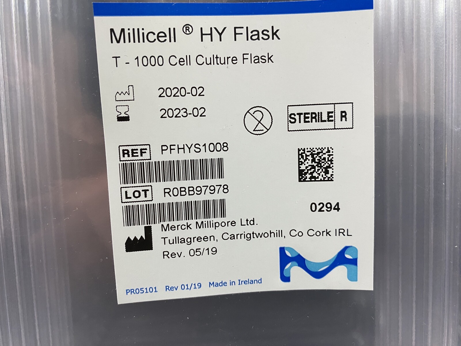 MILLIPORE Polystyrene T-1000 HY 5 Layer Cell Culture Flask PFHYS1008 (1/pk)