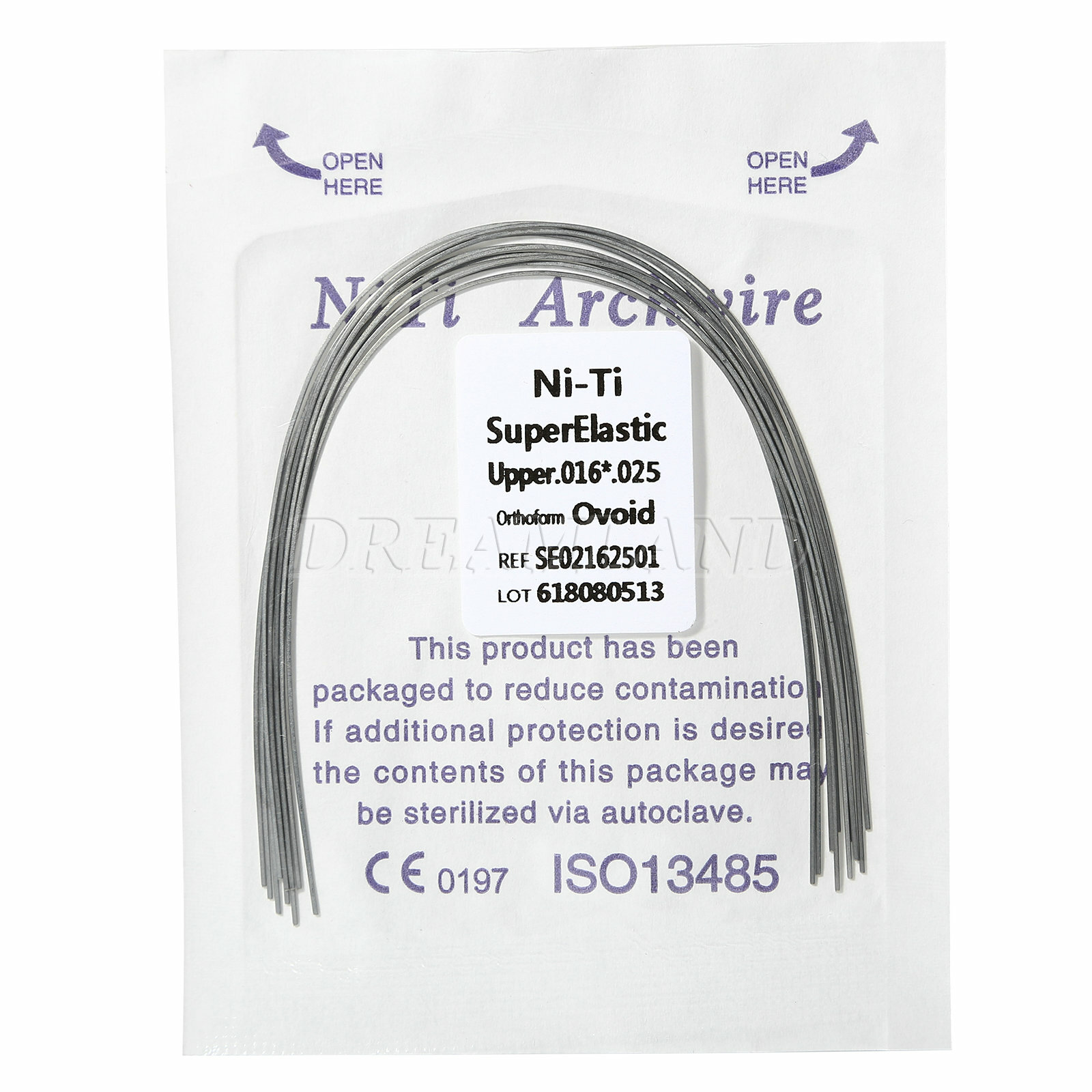 10Packs Alambres de arco rectangular Niti superelásticos de ortodoncia dental