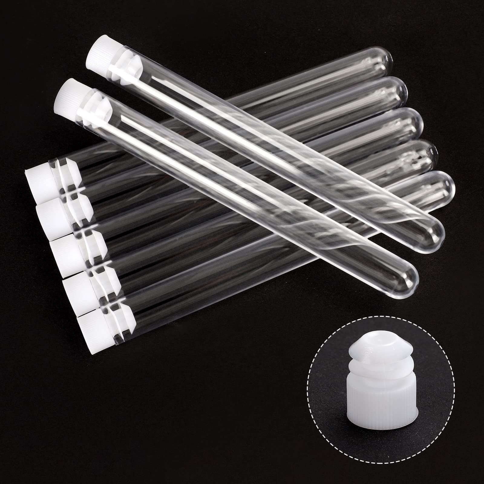 48 Pack Plastic Test Tubes with Caps, 16X150Mm(25Ml) Plastic Tubes for Plants, L