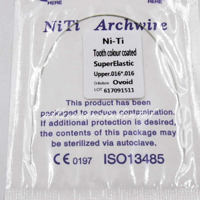 10x Dental Ortho Tooth Color Rectangular Super Elastic NITI Arch Wir 16*16 Upper