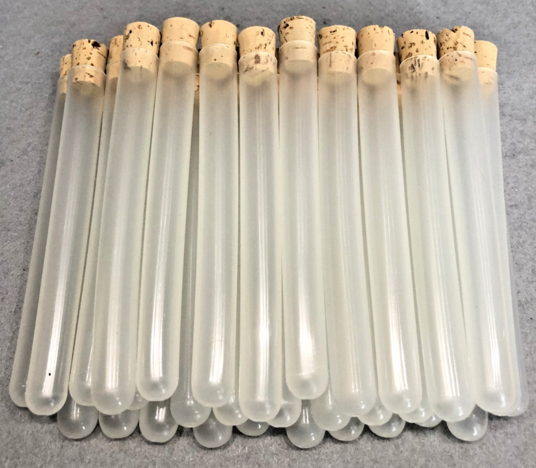 20pcs Semi-Clear Plastic Test Tubes with Cork Stoppers -Crafts -Storage -Party