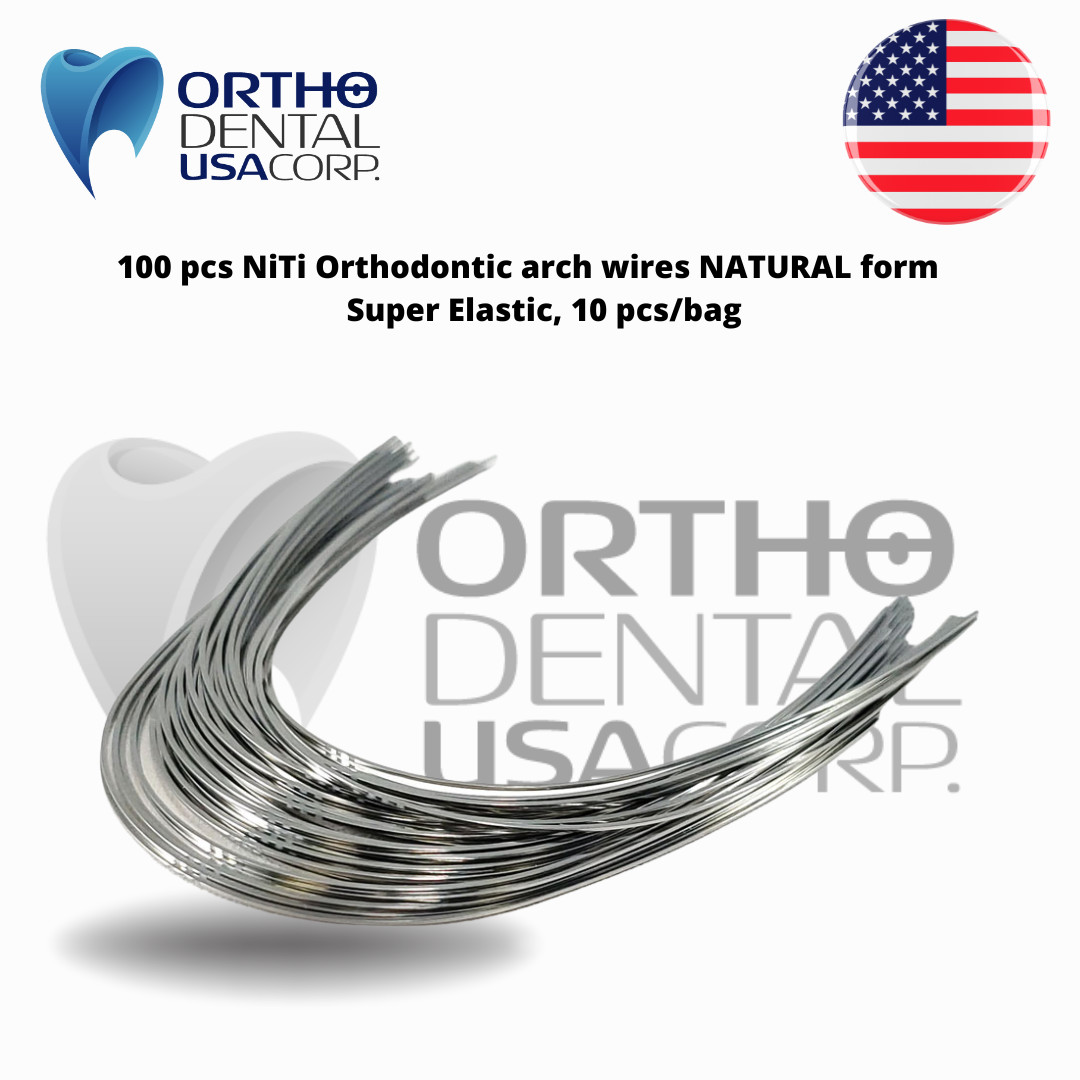 100 pcs NiTi round Orthodontic arch wires NATURAL form Orthodentalusa Corp USA