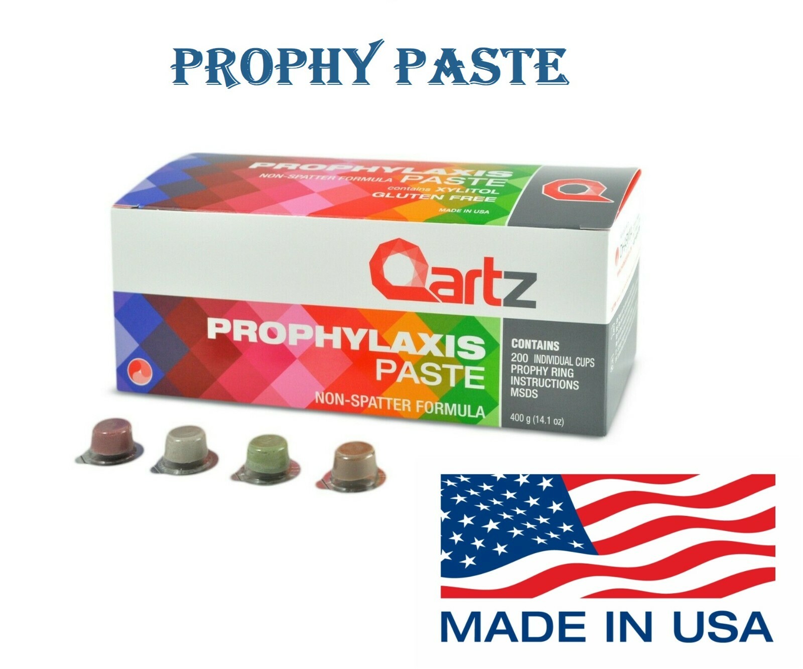 Quartz Prophy Paste Assorted Coarse w/ Xylitol (200 cups/ Box)